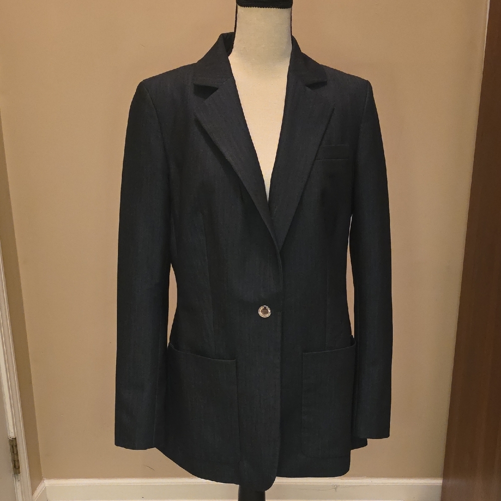 Calvin Klein Women's One-Button Notched-Collar Blazer - Picture 2 of 4